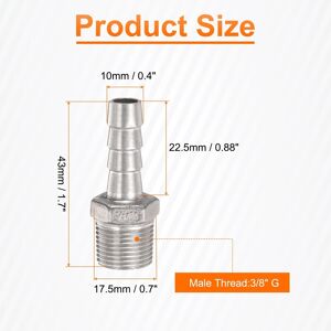 Unique Stainless Steel Hose Barb Fitting Pipe Fitting Air Hose Barb Fittings Coupler Thread Connector Adapter for Water Fuel 10mm Barbed x PT 3/8 Unique Stainless Steel Hose Barb Fitting Pipe Fitting Air Hose Barb Fittings Coupler Thread Connector Adapter for Water Fuel 10mm Barbed x PT 3/8