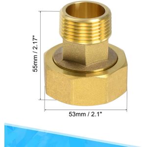 Unique Brass Pipe Fitting Water Meter Coupling Female x Male Thread Hex Connector - Copper Color G1-1/2 x G1 Unique Brass Pipe Fitting Water Meter Coupling Female x Male Thread Hex Connector - Copper Color G1-1/2 x G1