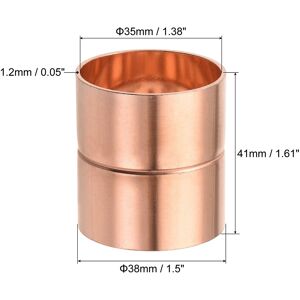 Unique Copper Pipe, Coupling, Straight, Connecting Adapter with Rolled Tube Stop C x C Solder Connection for Plumbing 35mm Unique Copper Pipe, Coupling, Straight, Connecting Adapter with Rolled Tube Stop C x C Solder Connection for Plumbing 35mm