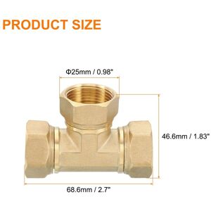 Unique Brass Tee Pipe Fitting, T-Connector Fitting Coupler Adapter for Gas Transport Pipelines - Copper G3/4 Unique Brass Tee Pipe Fitting, T-Connector Fitting Coupler Adapter for Gas Transport Pipelines - Copper G3/4
