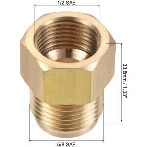 Unique Brass Pipe fitting, 5/8 SAE Flare Male 1/2 SAE Female Thread, Tube Adapter - Brass Tone Brass Tone 0.01 In. L Unique Brass Pipe fitting, 5/8 SAE Flare Male 1/2 SAE Female Thread, Tube Adapter - Brass Tone Brass Tone 0.01 In. L