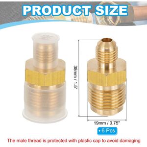 Unique Flare Connectors SAE 45 Degree Brass Adapter Reducing Coupler Flare Pipe Fitting for Air Gas Line HVAC - Yellow 6Pcs, 1/4 Inch Male Flare x 1/2 Inch Male Unique Flare Connectors SAE 45 Degree Brass Adapter Reducing Coupler Flare Pipe Fitting for Air Gas Line HVAC - Yellow 6Pcs, 1/4 Inch Male Flare x 1/2 Inch Male
