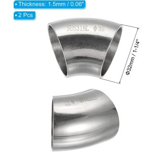 Unique 45 Degree Mandrel Bend Elbow, Exhaust Elbow Exhaust Piping Connector 316 Stainless Steel for Exhaust Pipe Stair HVAC - Silver 2pcs, 1 1/4 Inch OD Unique 45 Degree Mandrel Bend Elbow, Exhaust Elbow Exhaust Piping Connector 316 Stainless Steel for Exhaust Pipe Stair HVAC - Silver 2pcs, 1 1/4 Inch OD