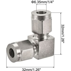 Unique Compression Tube Fitting Steel Straight Coupling Adapter - Silver 1/4 Unique Compression Tube Fitting Steel Straight Coupling Adapter - Silver 1/4