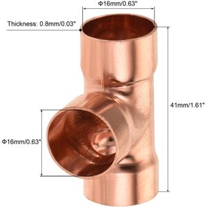 Unique Copper Pipe Coupling Tee Connecting Adapter with Rolled Tube Stop C x C Solder Connection for Plumbing 16mm Unique Copper Pipe Coupling Tee Connecting Adapter with Rolled Tube Stop C x C Solder Connection for Plumbing 16mm