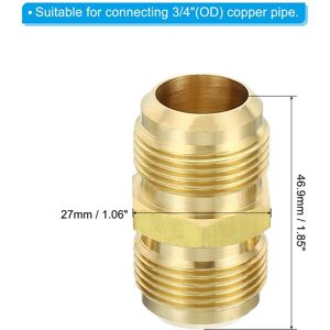 Unique Brass Compression Tube Fitting, Pipe Extension Joint Connectors - Gold Tone 3/4 Unique Brass Compression Tube Fitting, Pipe Extension Joint Connectors - Gold Tone 3/4