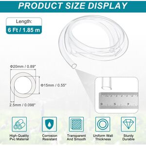 Unique Clear Tubing, Tube Lightweight Vinyl Hose, Transparent Flexible Plastic Water Tubing 15mm ID x 20mm OD Unique Clear Tubing, Tube Lightweight Vinyl Hose, Transparent Flexible Plastic Water Tubing 15mm ID x 20mm OD