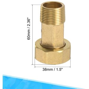 Unique Brass Pipe Fitting Water Meter Coupling Connector Adapter - Gold 60mm Unique Brass Pipe Fitting Water Meter Coupling Connector Adapter - Gold 60mm