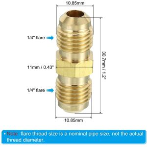 Unique Brass Flare Union Connector, Gas Adapter Brass Tube Coupler Pipe Fitting for Hose Fitting - Gold Tone 1/4 Unique Brass Flare Union Connector, Gas Adapter Brass Tube Coupler Pipe Fitting for Hose Fitting - Gold Tone 1/4