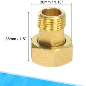 Unique Brass Pipe Fitting Water Meter Coupling Hex Connector Adapter - Gold 38mm Unique Brass Pipe Fitting Water Meter Coupling Hex Connector Adapter - Gold 38mm