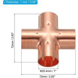 Unique Copper Cross Pipe Fitting, 4 Way Welding Copper End Feed Equal Pipe Connector for Plumbing Air Conditioning Refrigeration Yellow 1Pcs, 1 Unique Copper Cross Pipe Fitting, 4 Way Welding Copper End Feed Equal Pipe Connector for Plumbing Air Conditioning Refrigeration Yellow 1Pcs, 1