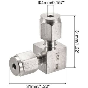 Unique Compression Tube Fitting Stainless Steel Elbow Double Ferrule Coupling Connector - Silver 4mm Unique Compression Tube Fitting Stainless Steel Elbow Double Ferrule Coupling Connector - Silver 4mm