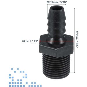 Unique Plastic Pipe Fitting Barb NPT Male Thread Straight Tube Hose Adapter Hex Connector - Black - 5/16 Black 5/16 Unique Plastic Pipe Fitting Barb NPT Male Thread Straight Tube Hose Adapter Hex Connector - Black - 5/16 Black 5/16