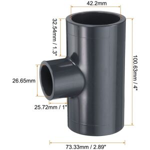 Unique Tee Fitting Way Connector Furniture Build Grade Pipe Coupling - Black 1Pcs, 1-1/4 x 3/4 Unique Tee Fitting Way Connector Furniture Build Grade Pipe Coupling - Black 1Pcs, 1-1/4 x 3/4