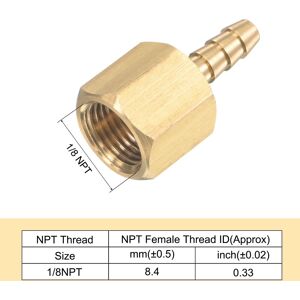 Unique Brass Hose Fitting Barb Pipe Connector with Stainless Steel Hose Clamp - Gold, Silver 1/8 Unique Brass Hose Fitting Barb Pipe Connector with Stainless Steel Hose Clamp - Gold, Silver 1/8