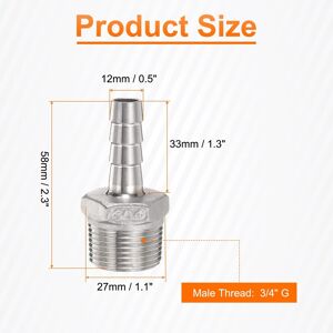 Unique Stainless Steel Hose Barb Fitting Pipe Fitting Air Hose Barb Fittings Coupler Thread Connector Adapter for Water Fuel 12mm Barbed x G 3/4 Unique Stainless Steel Hose Barb Fitting Pipe Fitting Air Hose Barb Fittings Coupler Thread Connector Adapter for Water Fuel 12mm Barbed x G 3/4