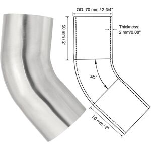Unique 45 Degree Bend Elbow, OD Sanitary Exhaust Pipe Elbow Intercooler Pipe Mandrel Elbow Connector Tube - Silver 1 Pcs, 70mm (2 3/4in) OD Unique 45 Degree Bend Elbow, OD Sanitary Exhaust Pipe Elbow Intercooler Pipe Mandrel Elbow Connector Tube - Silver 1 Pcs, 70mm (2 3/4in) OD