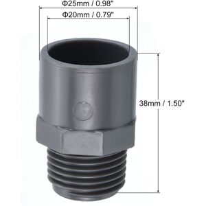 Unique Male Thread Pipe Fitting, Socket Straight Tube Hose Connector Adapter - Gray - G1/2 Gray G1/2 Unique Male Thread Pipe Fitting, Socket Straight Tube Hose Connector Adapter - Gray - G1/2 Gray G1/2