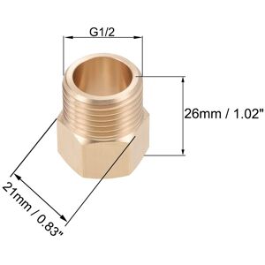 Unique Brass Pipe Fitting MalexFemale Hex Bushing Adapter Length - Gold G1/2 Male x G3/8, 26mm Length, 1pcs Unique Brass Pipe Fitting MalexFemale Hex Bushing Adapter Length - Gold G1/2 Male x G3/8, 26mm Length, 1pcs