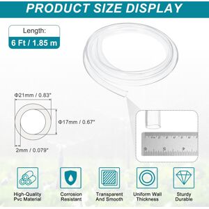 Unique Clear Tubing, Tube Lightweight Vinyl Hose, Transparent Flexible Plastic Water Tubing 17mm ID x 21mm OD Unique Clear Tubing, Tube Lightweight Vinyl Hose, Transparent Flexible Plastic Water Tubing 17mm ID x 21mm OD