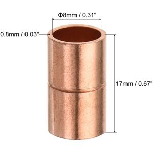 Unique Copper Pipe Straight Connecting Adapter with Rolled Tube Stop C x C Solder Connection for Plumbing 8mm Unique Copper Pipe Straight Connecting Adapter with Rolled Tube Stop C x C Solder Connection for Plumbing 8mm