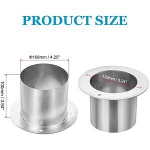 Unique Duct Connector Flange, Straight Pipe Exhaust Flange Stainless Steel Pipe Hose Duct Collar for Heating Cooling - Silver 4.25 Unique Duct Connector Flange, Straight Pipe Exhaust Flange Stainless Steel Pipe Hose Duct Collar for Heating Cooling - Silver 4.25
