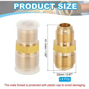 Unique Flare Connectors SAE 45 Degree Brass Adapter Reducing Coupler Flare Pipe Fitting for Air Gas Line HVAC - Yellow 4Pcs, 3/8 Inch Male Flare x 5/8 Inch Male Flare Unique Flare Connectors SAE 45 Degree Brass Adapter Reducing Coupler Flare Pipe Fitting for Air Gas Line HVAC - Yellow 4Pcs, 3/8 Inch Male Flare x 5/8 Inch Male Flare