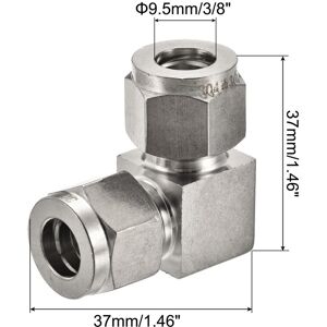 Unique Compression Tube Fitting Steel Straight Coupling Adapter - Silver 3/8 Unique Compression Tube Fitting Steel Straight Coupling Adapter - Silver 3/8