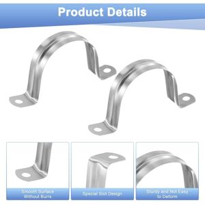 Unique Conduit Clamps, Stainless Steel Rigid Pipe Strap U Bracket Pipe Clamps with Holes for Plumbing/Conduit - Silver 30-Pack, 2 in M50 Unique Conduit Clamps, Stainless Steel Rigid Pipe Strap U Bracket Pipe Clamps with Holes for Plumbing/Conduit - Silver 30-Pack, 2 in M50