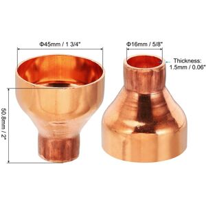 Unique Copper Reducer, Pure Copper Reducing Coupling Pressure Fitting Pipe Tube Connector Adapter Sweat Connection - Copper Tone 1-3/4 Unique Copper Reducer, Pure Copper Reducing Coupling Pressure Fitting Pipe Tube Connector Adapter Sweat Connection - Copper Tone 1-3/4