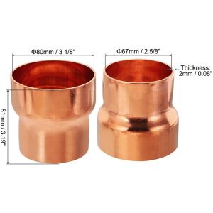 Unique Copper Reducer, Pure Copper Reducing Coupling Fitting Pipe Tube Connector Adapter with Sweat Solder Connection 3 1/8 Unique Copper Reducer, Pure Copper Reducing Coupling Fitting Pipe Tube Connector Adapter with Sweat Solder Connection 3 1/8
