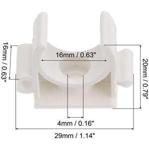 Unique U-type Tube Pipe Fitting Clamps Clips Connectors Joining Snap Connection for Hose Electrical Conduit Home Furnishing White 16mm Unique U-type Tube Pipe Fitting Clamps Clips Connectors Joining Snap Connection for Hose Electrical Conduit Home Furnishing White 16mm