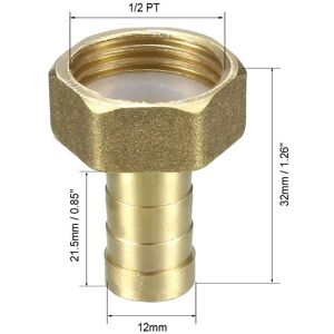 Unique Brass Barb Hose Fitting, Barb to Female Pipe Connector Adapter - Copper Color 12mm Unique Brass Barb Hose Fitting, Barb to Female Pipe Connector Adapter - Copper Color 12mm