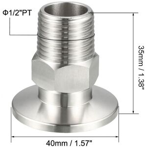 Unique Sanitary Pipe Fitting PT Thread to Clamp OD 40mm Ferrule 2Pcs 1/2 Unique Sanitary Pipe Fitting PT Thread to Clamp OD 40mm Ferrule 2Pcs 1/2