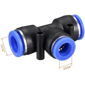Unique 4pcs Push to Connect Fittings T Type 15/32“ -25/64 Blue,Black 15/32 Unique 4pcs Push to Connect Fittings T Type 15/32“ -25/64 Blue,Black 15/32