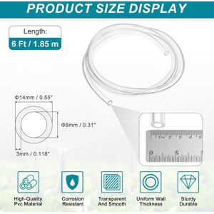 Unique Clear Tubing, Tube Lightweight Vinyl Hose, Transparent Flexible Plastic Water Tubing 8mm ID x 14mm OD Unique Clear Tubing, Tube Lightweight Vinyl Hose, Transparent Flexible Plastic Water Tubing 8mm ID x 14mm OD
