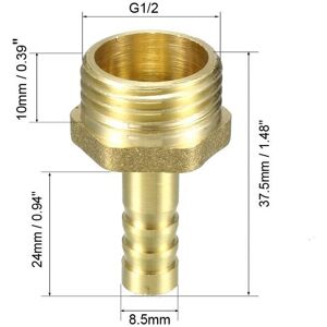 Unique Brass Barb Hose Barbed to Female Pipe Connector Adapter Fitting - Copper Color 8.5mm x G1/2, 1 Pack Unique Brass Barb Hose Barbed to Female Pipe Connector Adapter Fitting - Copper Color 8.5mm x G1/2, 1 Pack