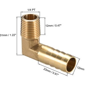 Unique Brass Barb Hose Fitting, Elbow Barbed to Pipe Adapter Connectors 1/4 G Male x 12mm Barb Unique Brass Barb Hose Fitting, Elbow Barbed to Pipe Adapter Connectors 1/4 G Male x 12mm Barb