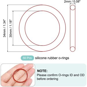Unique Silicone O-Ring Metric VMQ Sealing Gasket Replacement 50A Durometer for Plumbing Compressor Faucets Valves Repair - Red 30mm x 34mm x 2mm Unique Silicone O-Ring Metric VMQ Sealing Gasket Replacement 50A Durometer for Plumbing Compressor Faucets Valves Repair - Red 30mm x 34mm x 2mm