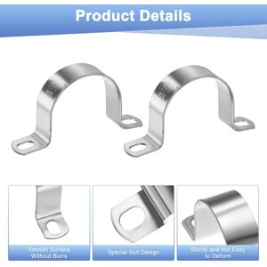 Unique Conduit Clamps, Stainless Steel Rigid Pipe Strap U Bracket Pipe Clamps with Holes for Plumbing/Conduit/Wire/Pipe - Silver 5-Pack 2 Unique Conduit Clamps, Stainless Steel Rigid Pipe Strap U Bracket Pipe Clamps with Holes for Plumbing/Conduit/Wire/Pipe - Silver 5-Pack 2