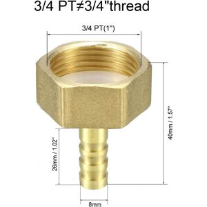 Unique Brass Barb Hose Fitting, Brass Barb to Female Pipe Connector Adapter - Copper Color 8mm Unique Brass Barb Hose Fitting, Brass Barb to Female Pipe Connector Adapter - Copper Color 8mm