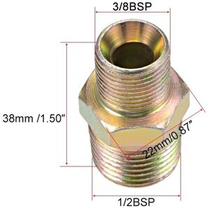 Unique Reducing Pipe Fitting - Reducer Hex Nipple - BSP Male Connector Zinc Finish Plating 6Pcs - Copper Color 1/2 X 3/8 BSP Male Unique Reducing Pipe Fitting - Reducer Hex Nipple - BSP Male Connector Zinc Finish Plating 6Pcs - Copper Color 1/2 X 3/8 BSP Male