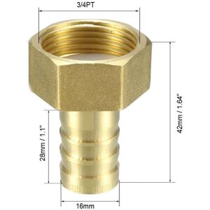 Unique Brass Barb Hose Fitting, Brass Barb to Female Pipe Connector Adapter - Copper Color 16mm Unique Brass Barb Hose Fitting, Brass Barb to Female Pipe Connector Adapter - Copper Color 16mm