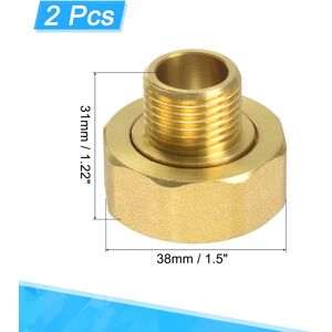 Unique Brass Pipe Fitting Water Meter Coupling Female x Male Thread Hex Connector Adapter - Gold 2pcs, G1 x G1/2 Unique Brass Pipe Fitting Water Meter Coupling Female x Male Thread Hex Connector Adapter - Gold 2pcs, G1 x G1/2