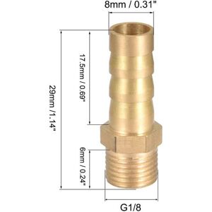 Unique Brass Hose Barb Fitting Connector Barb Male Pipe Adapters - Yellow 8mm x G1/8 Unique Brass Hose Barb Fitting Connector Barb Male Pipe Adapters - Yellow 8mm x G1/8