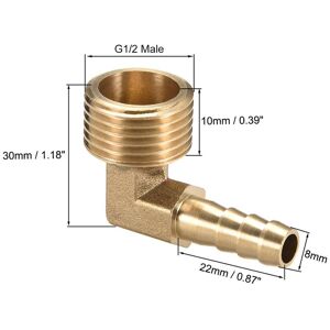 Unique Brass Barb Hose Fitting 90 Degree Elbow Barbed to G Male Pipe Adapter Connector - Copper Color 8mm Unique Brass Barb Hose Fitting 90 Degree Elbow Barbed to G Male Pipe Adapter Connector - Copper Color 8mm
