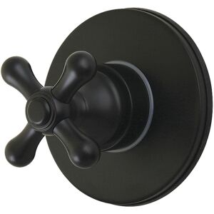 Kingston Brass Restoration Single-Handle Six-Way Diverter Valve with Round Trim Kit Matte Black 4.31 In. L X 3.94 In. W X 4.31 In. H Kingston Brass Restoration Single-Handle Six-Way Diverter Valve with Round Trim Kit Matte Black 4.31 In. L X 3.94 In. W X 4.31 In. H