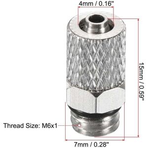 Unique M3x0.5 Compression Fitting Connector, 1 Pack Male Thread Push to Quick Connect Air Tube Hose Straight Adapter - Silver M6x1 Unique M3x0.5 Compression Fitting Connector, 1 Pack Male Thread Push to Quick Connect Air Tube Hose Straight Adapter - Silver M6x1