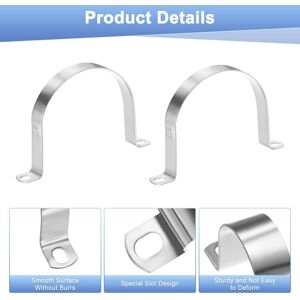 Unique Conduit Clamps, Stainless Steel Rigid Pipe Strap U Bracket Pipe Clamps with Holes for Plumbing/Conduit/Wire/Pipe - Silver 5-Pack 4 Unique Conduit Clamps, Stainless Steel Rigid Pipe Strap U Bracket Pipe Clamps with Holes for Plumbing/Conduit/Wire/Pipe - Silver 5-Pack 4