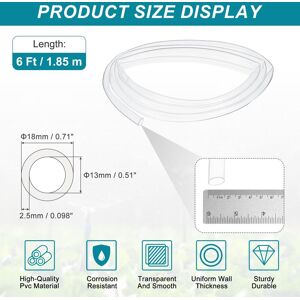 Unique Clear Tubing, Tube Lightweight Vinyl Hose, Transparent Flexible Plastic Water Tubing 13mm ID x 18mm OD Unique Clear Tubing, Tube Lightweight Vinyl Hose, Transparent Flexible Plastic Water Tubing 13mm ID x 18mm OD